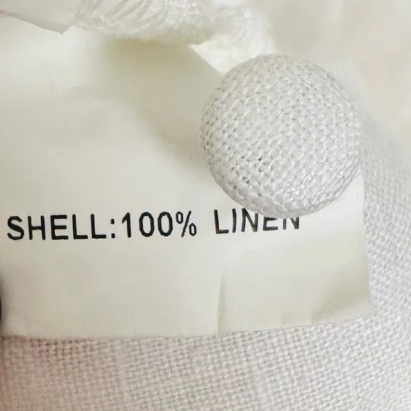 DISSH Linen Blouse Top White High Neck Long Sleeve Boho - Picture 12 of 12